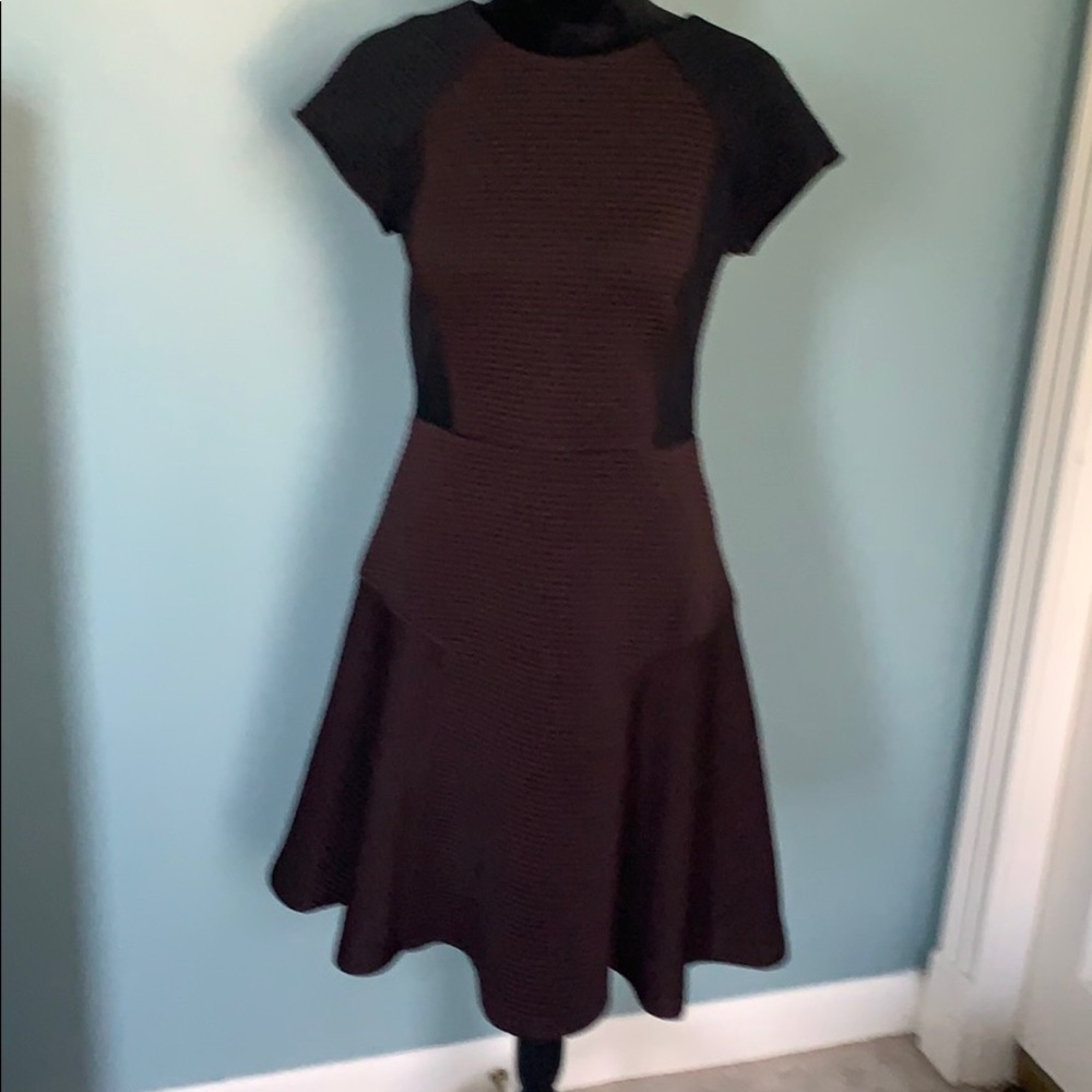 Ribbed Brown and Black Dress